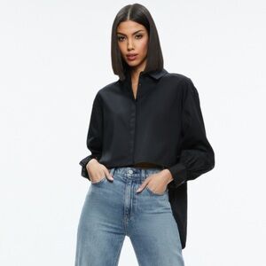 Alice & Olivia FINELY HIGH-LOW BLOUSE